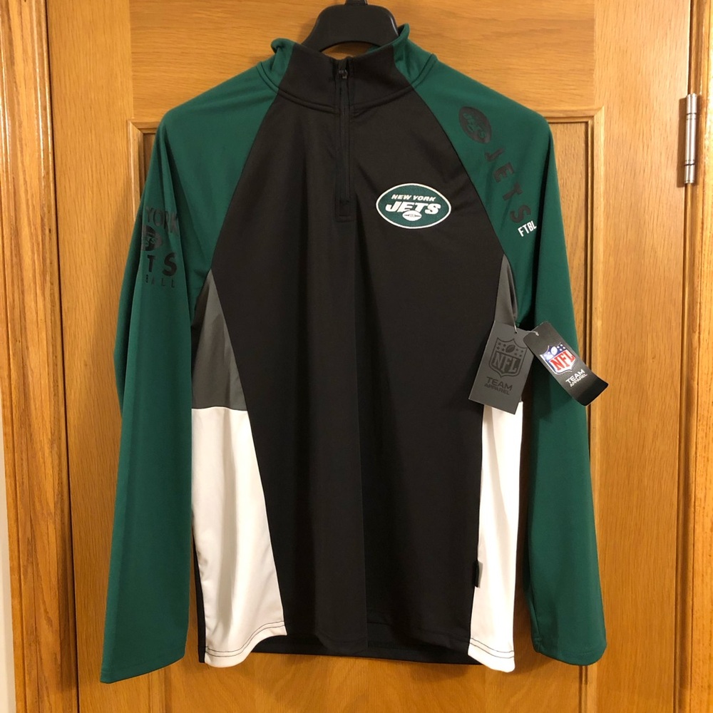 NWT New York Jets 1/4 Zip Pullover Long Sleeve Shirt Men's Size M